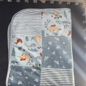 Gerber Forest Friends Baby Blanket - Blue and White